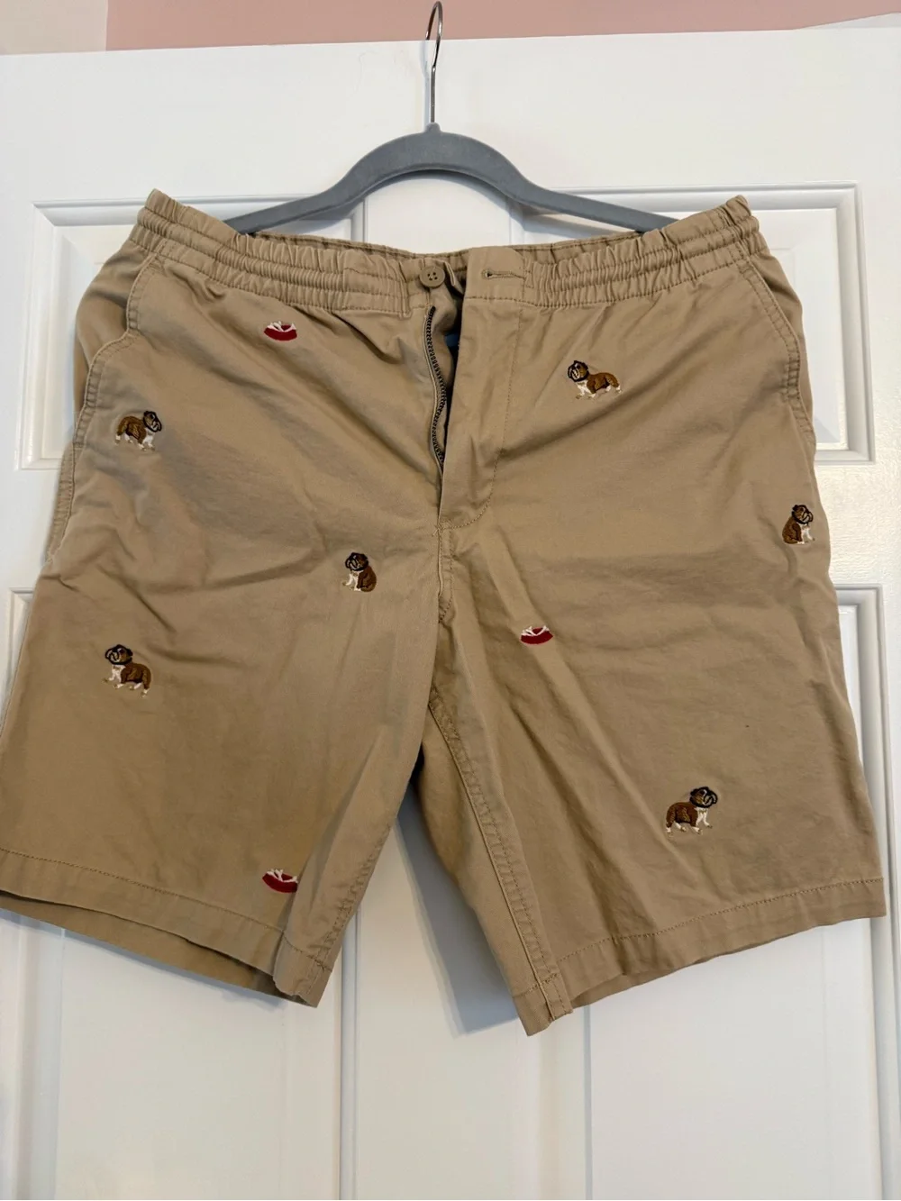 Ralph Lauren Embroidered Bulldog Chino Shorts - Khaki
